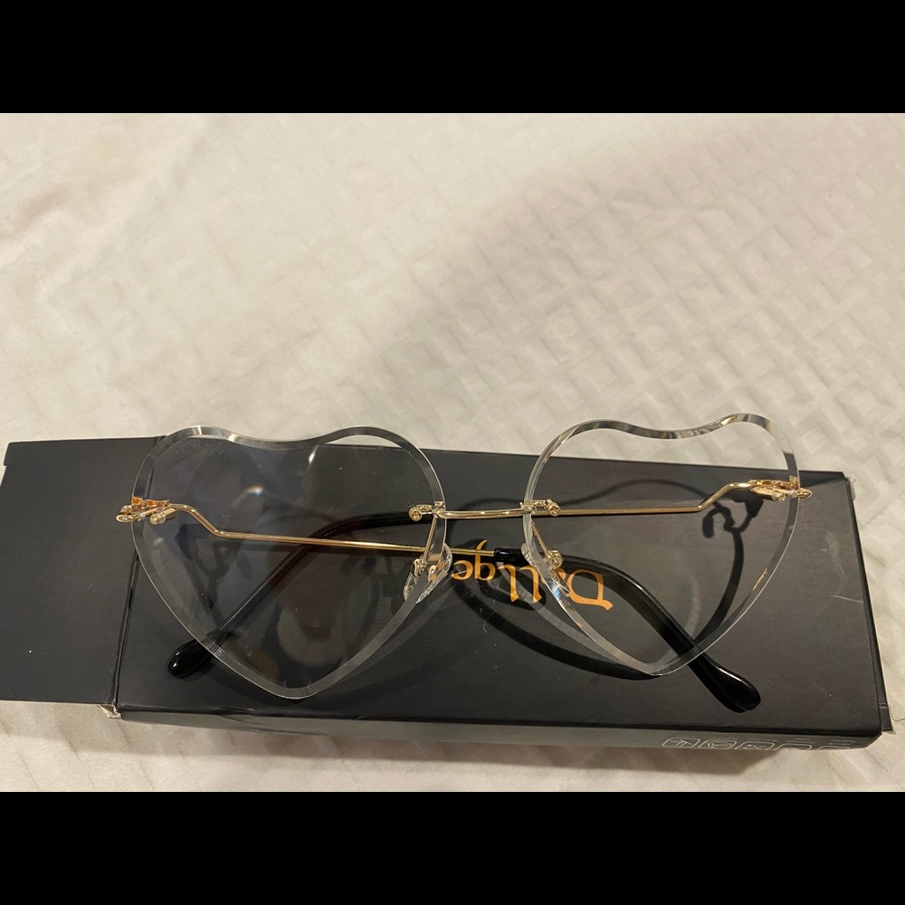 blue light blocking heart shaped glasses